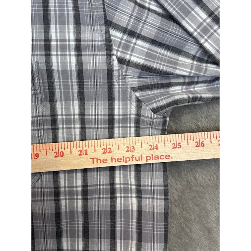 Panhandle Roughstock XXL Plaid‎ Button Down Shirt Menswear Gray White - Picture 9 of 10